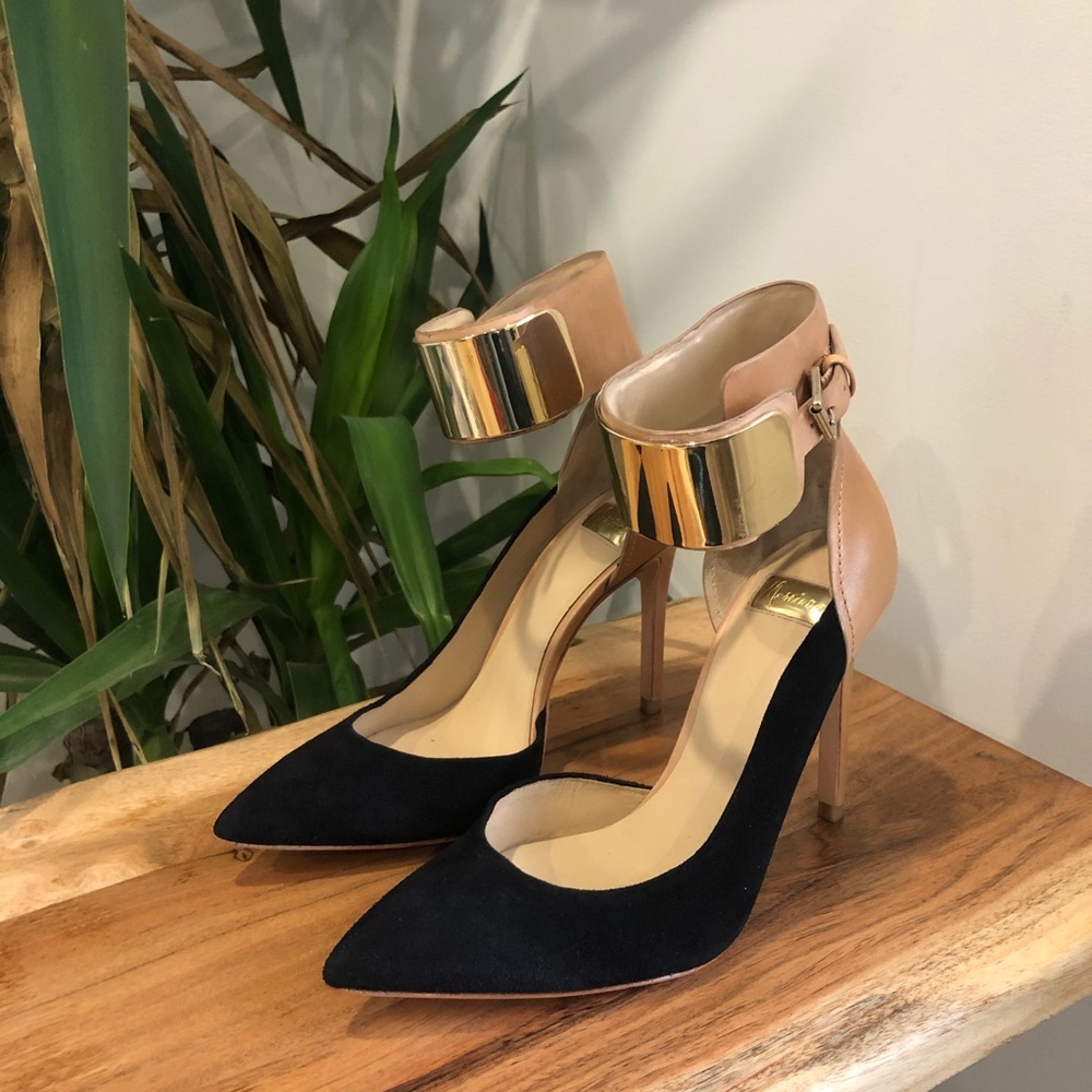 MARCIANO - Black High Heels with Gold Buckle